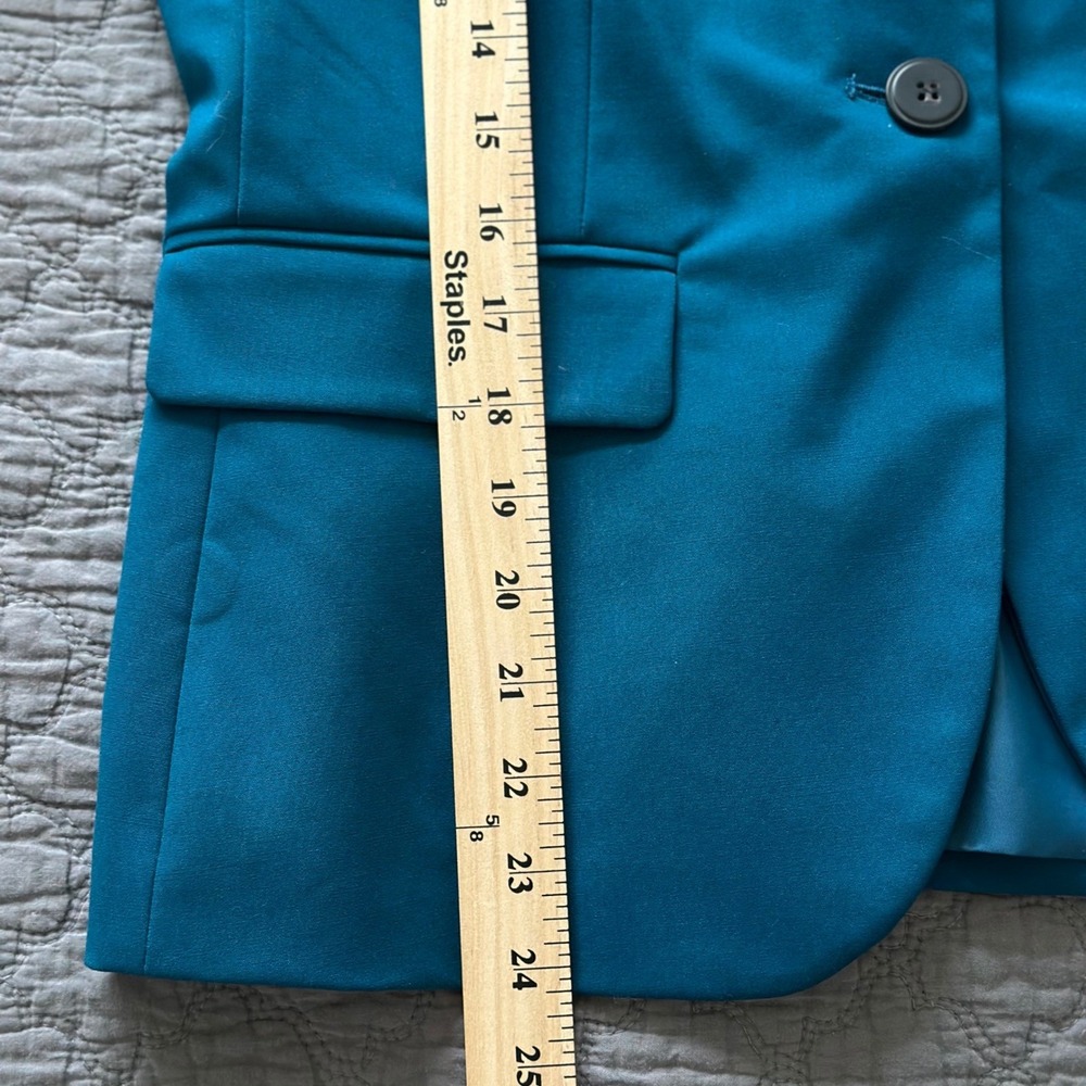 Zara Teal Single-Button Blazer - Picture 14 of 15